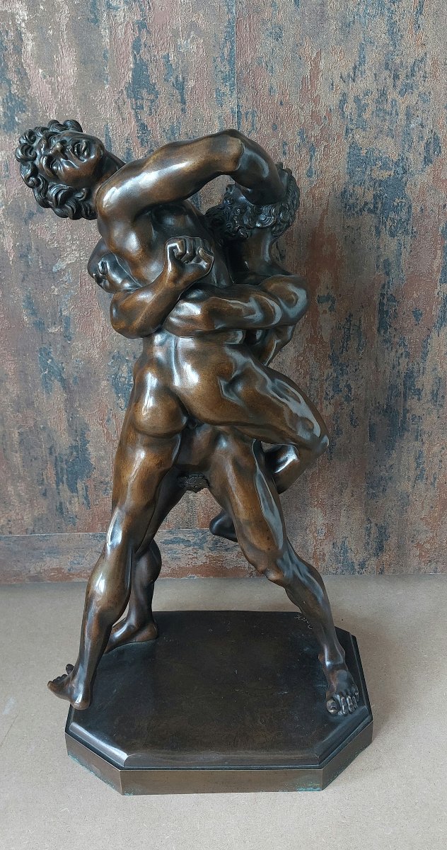 Bronze « Hercule et Antée » - d’après un modèle de Stefano Maderno - Signé Trodoux  