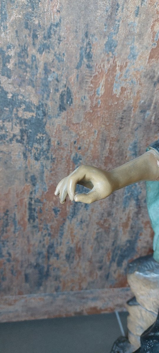 Polychrome Terracotta Sculpture Of A Geisha – Goldscheider Wien-photo-1