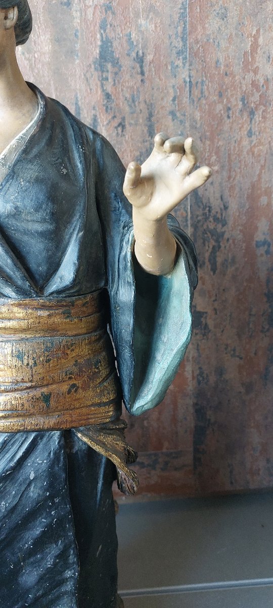 Polychrome Terracotta Sculpture Of A Geisha – Goldscheider Wien-photo-4