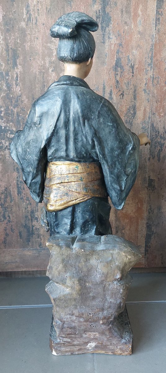 Polychrome Terracotta Sculpture Of A Geisha – Goldscheider Wien-photo-7