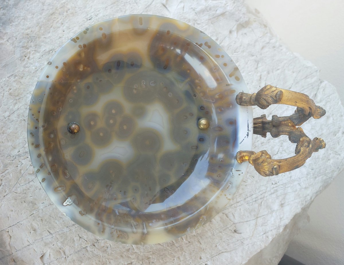 Coupe en agate avec monture en bronze doré – Fin du XIXe siècle-photo-1