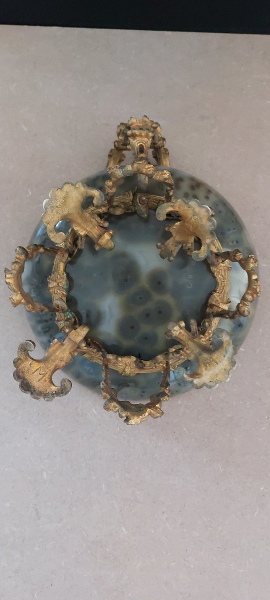 Coupe en agate avec monture en bronze doré – Fin du XIXe siècle-photo-5