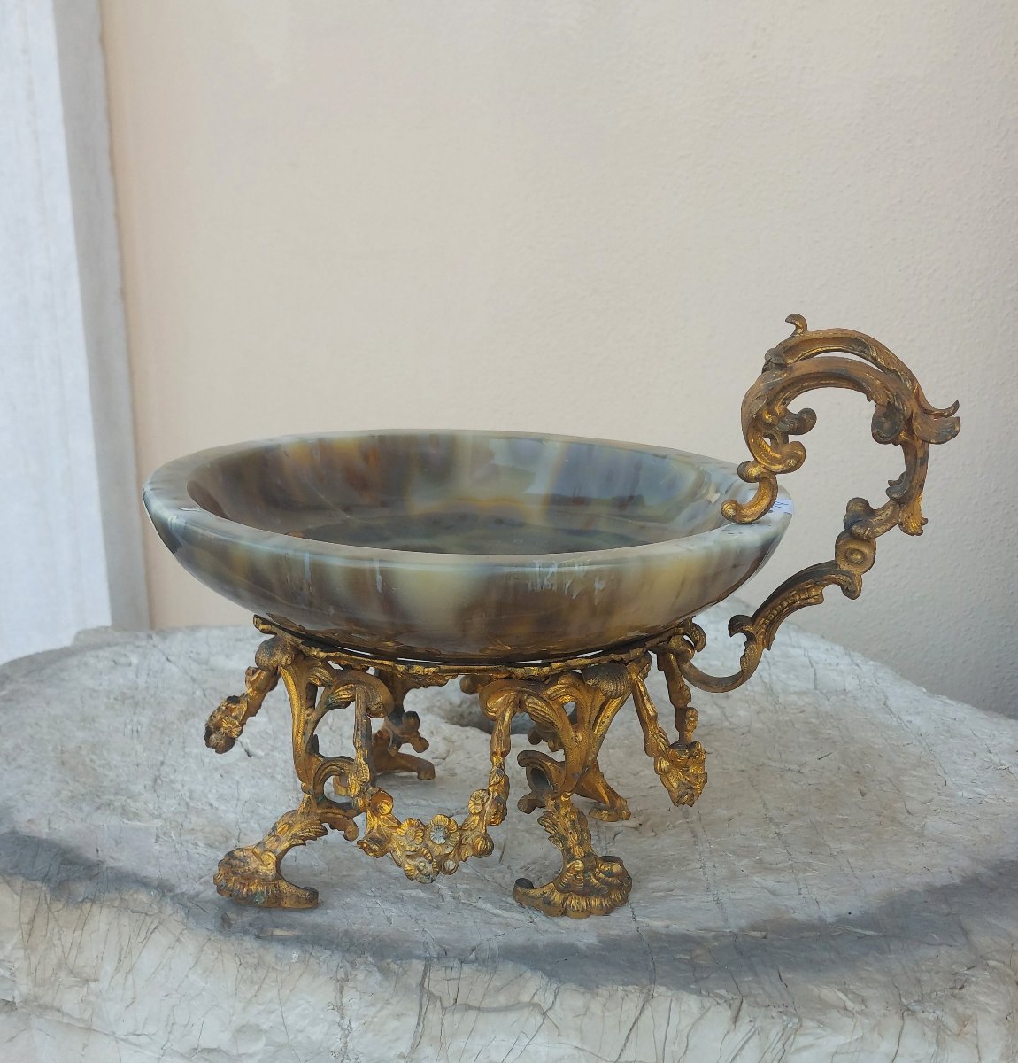 Coupe en agate avec monture en bronze doré – Fin du XIXe siècle