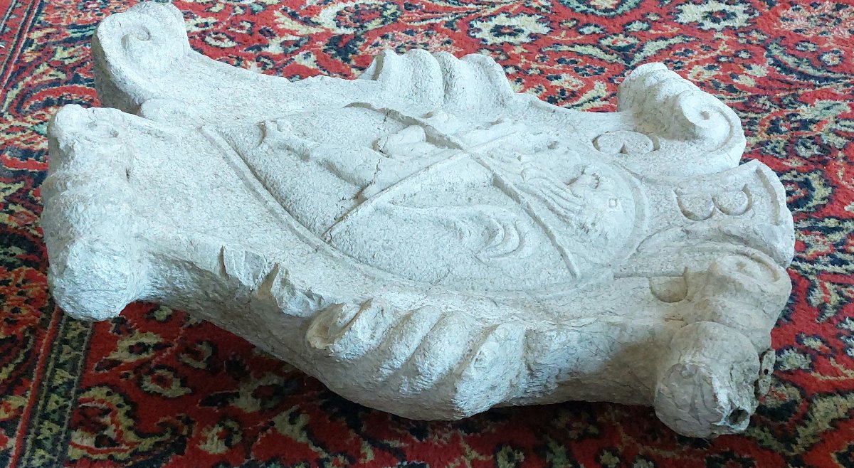 Heraldic Coat Of Arms In Botticino Marble – Baroque Period-photo-5