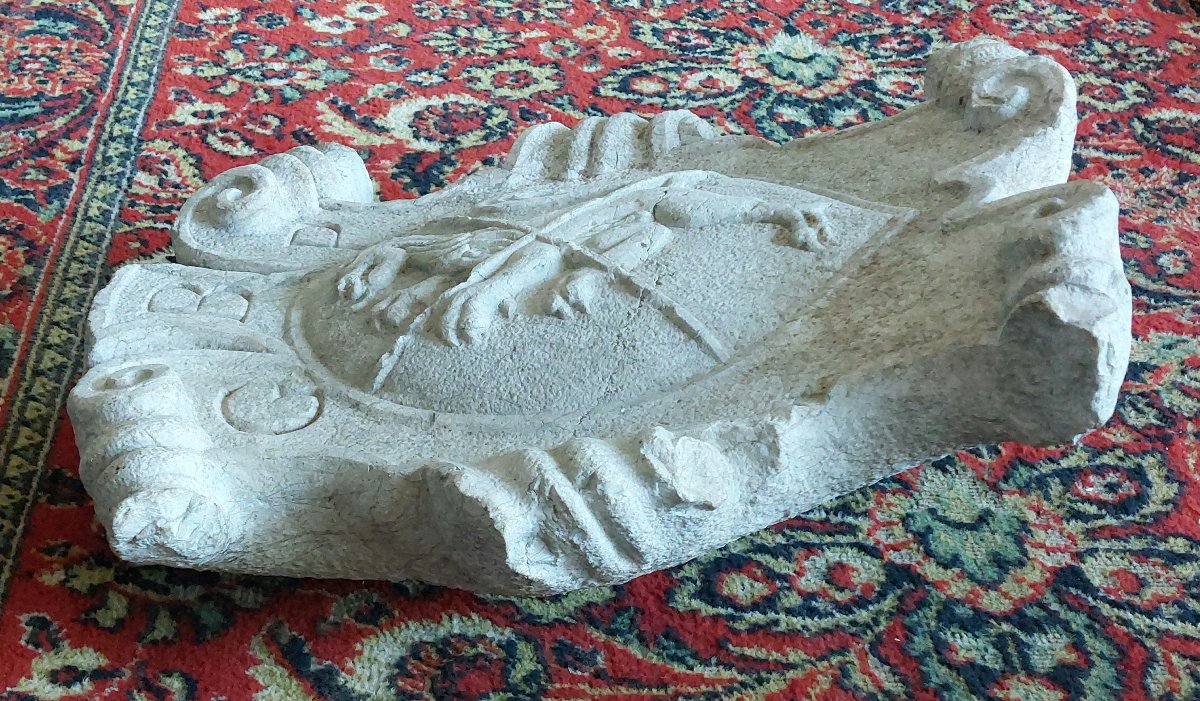 Heraldic Coat Of Arms In Botticino Marble – Baroque Period-photo-6