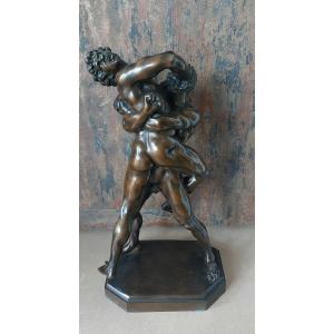 Bronze « Hercule et Antée » - d’après un modèle de Stefano Maderno - Signé Trodoux
