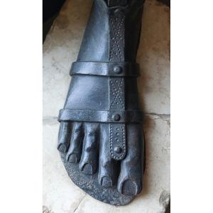 Iron Leg With Caliga And Armour – Decorative Sculptural Element