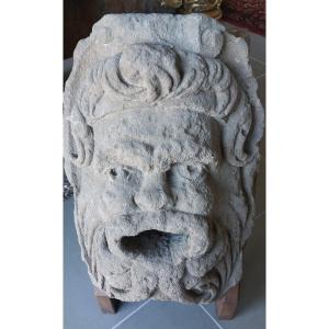 Peperino Marble Mask, 16th Century