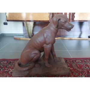 18th-century Patinated Terracotta Sculpture – Hunting Dog