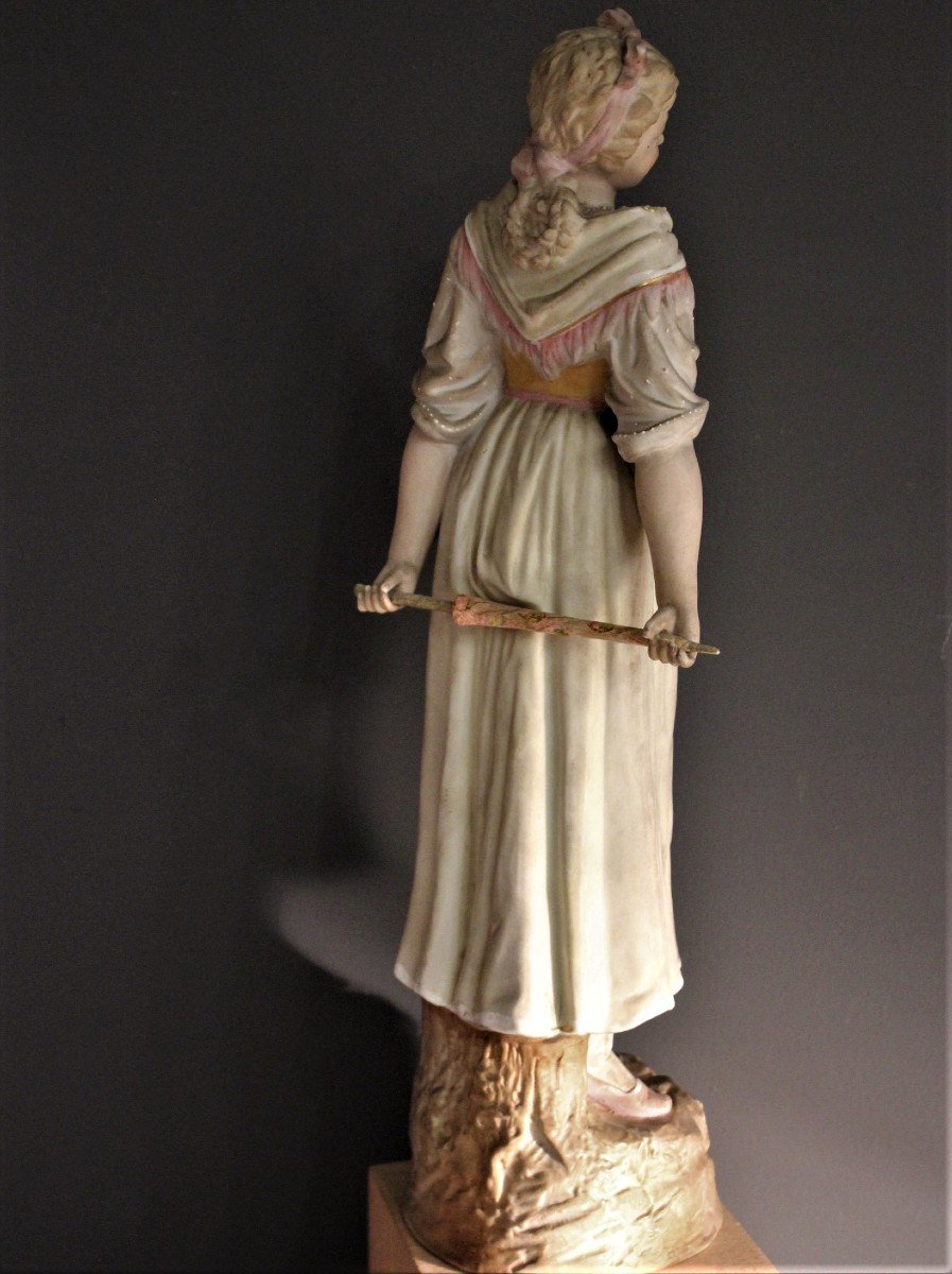 Couple De Jeunes Gens  Figures Pastorales En Biscuit France 19e Siècle-photo-1