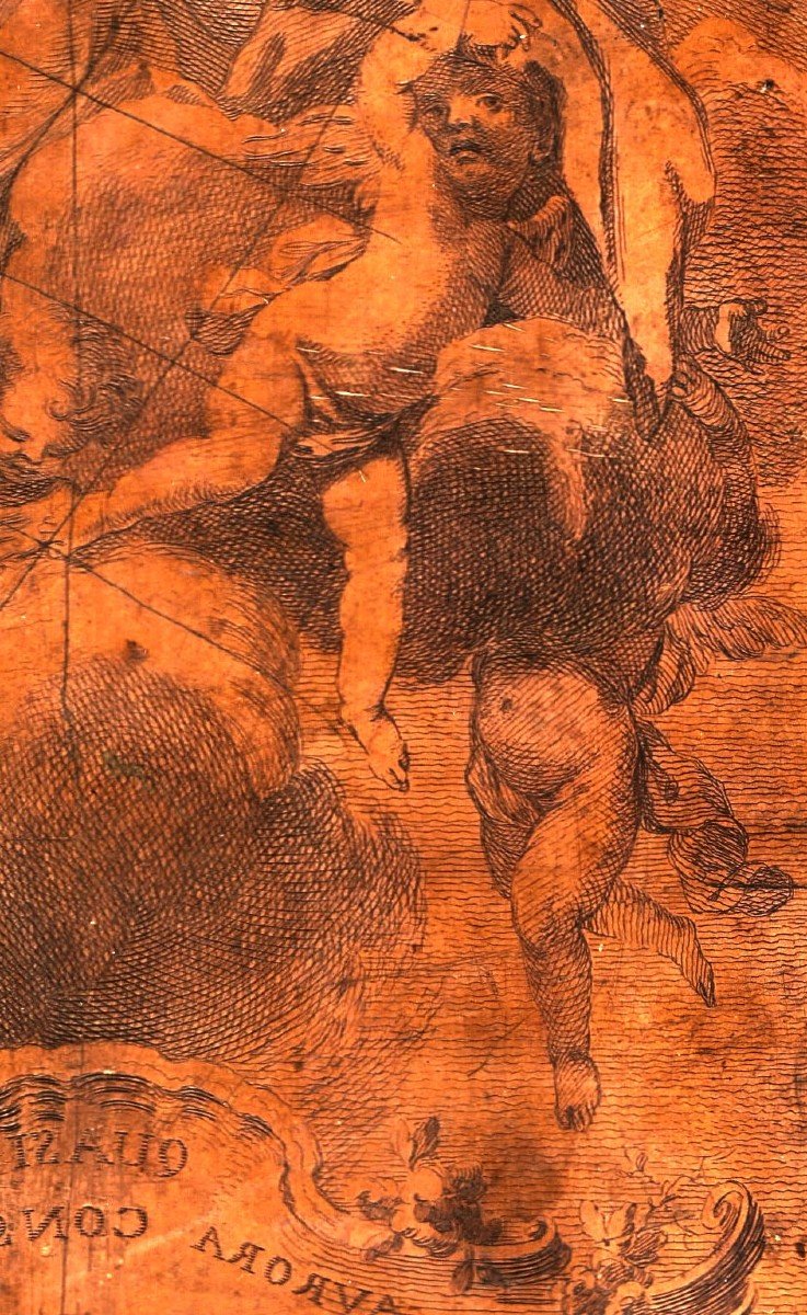 Peinture &agrave; l&#039;Huile Sur Cuivre Au Recto St. Louis Priant Au Verso Image Grav&eacute;e-photo-4