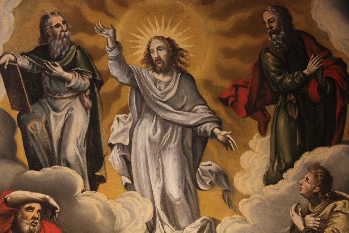   J. Van Poelenburgh | Transfiguration Du Christ Huile Cuivre 17e Siècle-photo-3