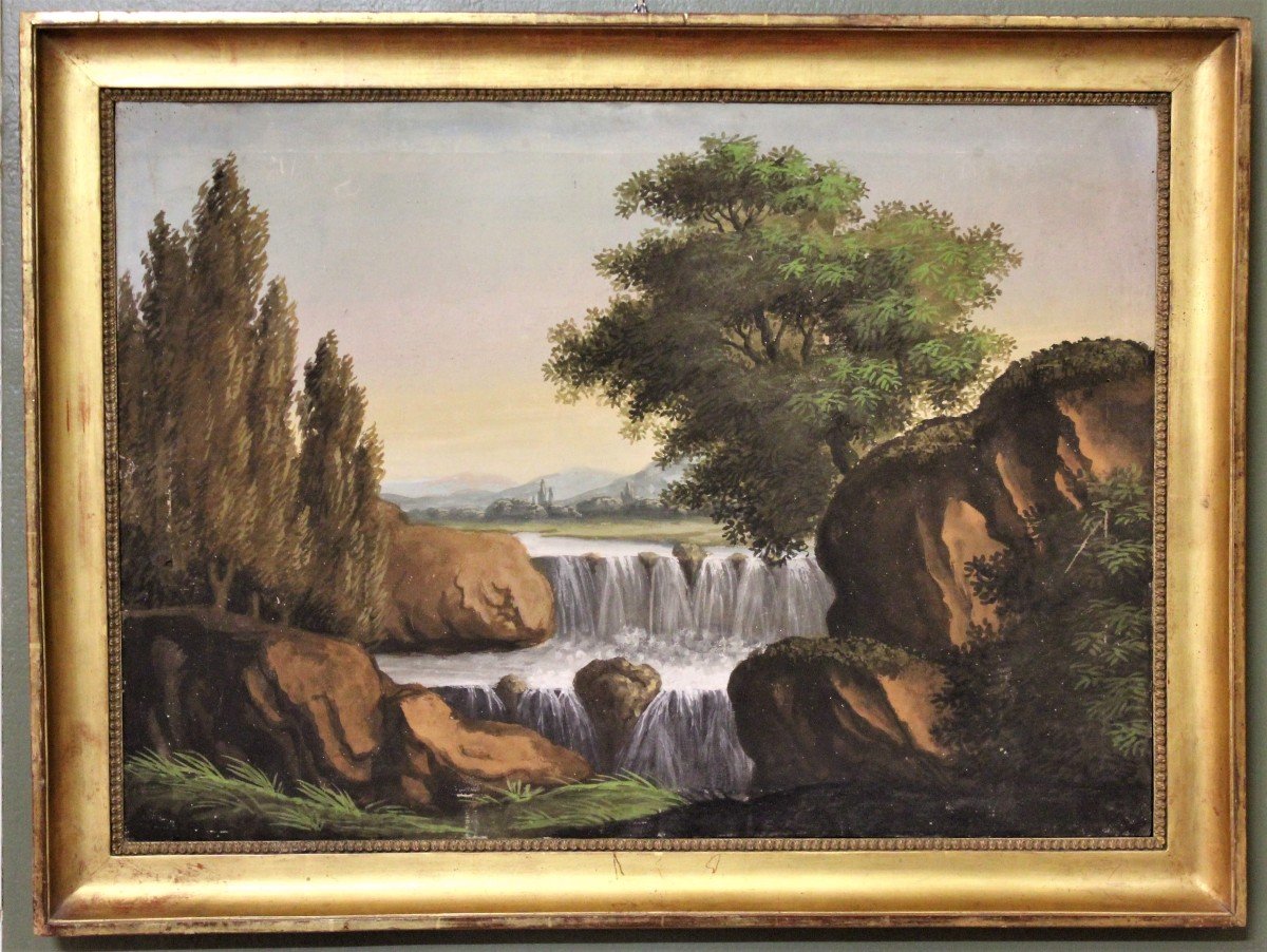 River Landscape With Waterfalls