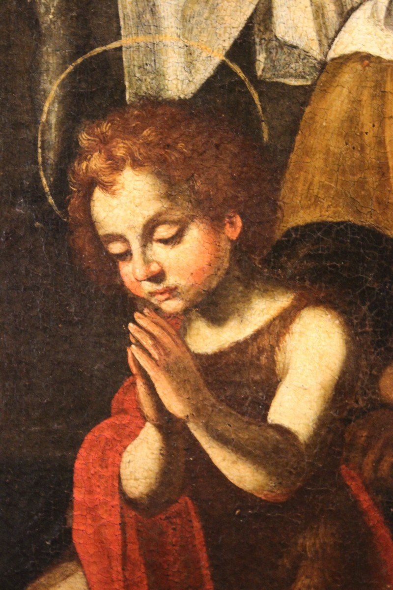 Holy Family ( St. John Elizabeth And Zachariah ) Oil Painting On Canvas.-photo-4