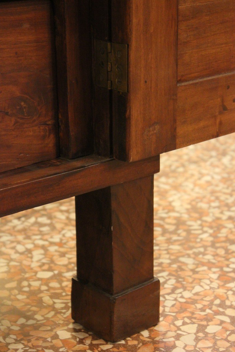 Important Walnut Veneered Desk, Empire Period Writing Surface 190x90cm-photo-1