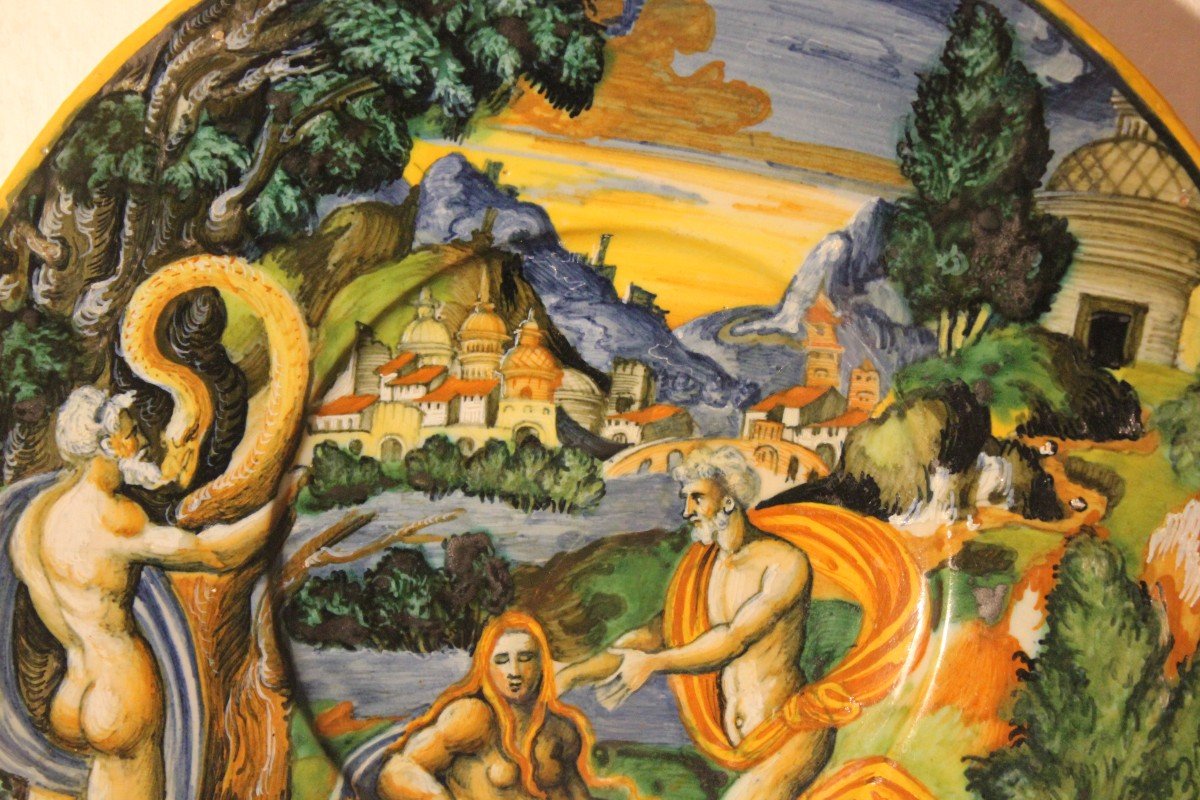 Renaissance Majolica, Urbino 16th Century "peleo Et Tettise".-photo-2