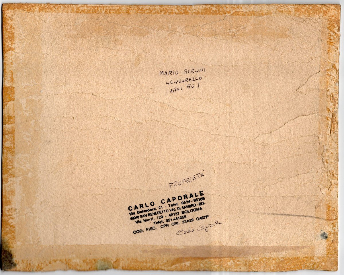 Mario Sironi (sassari, 1885 - Milan 1961) "periferia Urbana- Il Ponte " Mixed Technique On Card-photo-1