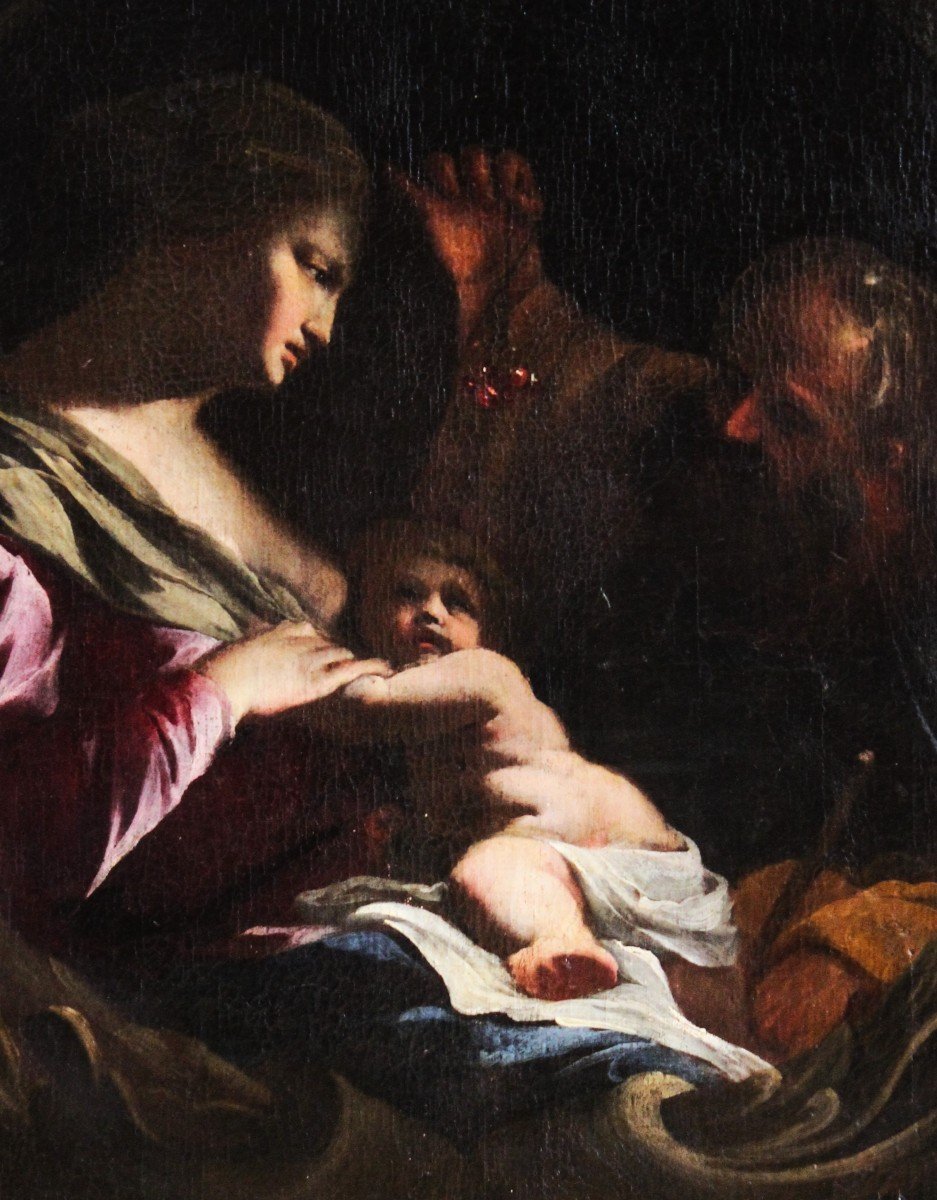 Sacred Family Oil On Canvas Painting Andrea Pozzo (trento 1642 - Vienna 1709) -photo-4
