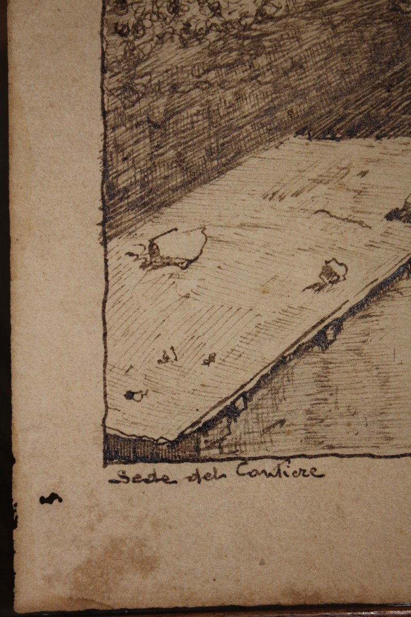 Indian Ink Drawings On Paper 1918 Military Hut And Tavern Monte Grappa - W.w.1-photo-3