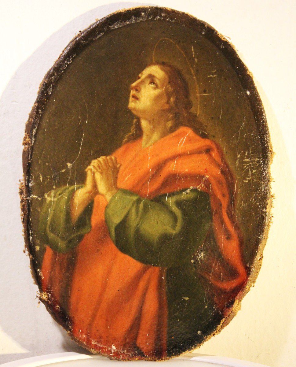 Saint Jean l'évangéliste - Peinture à l'Huile Sur Toile .-photo-2