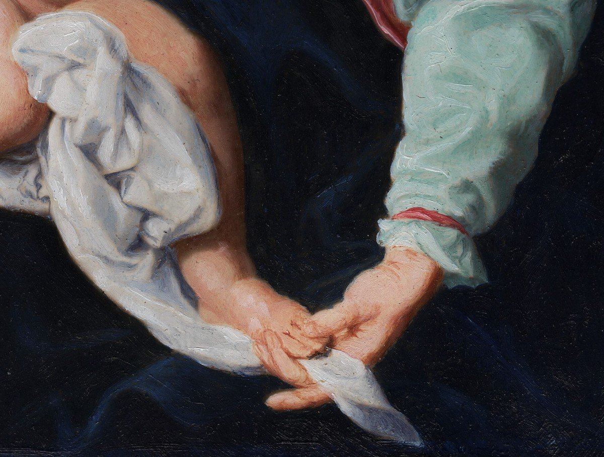 Madonna And Child | Oil Painting On Copper -photo-2