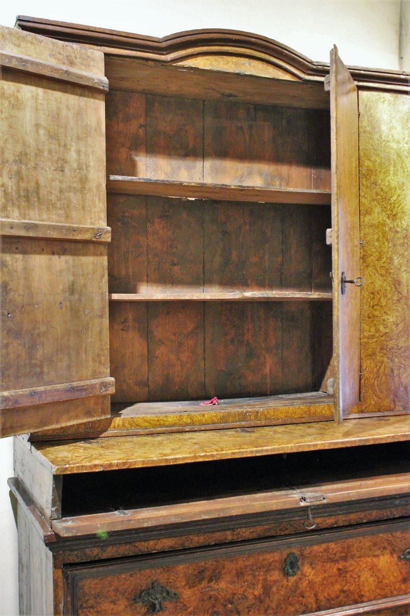 Armoire Double Corps | Peint En Ronce (xviie Siècle, émilie)-photo-4