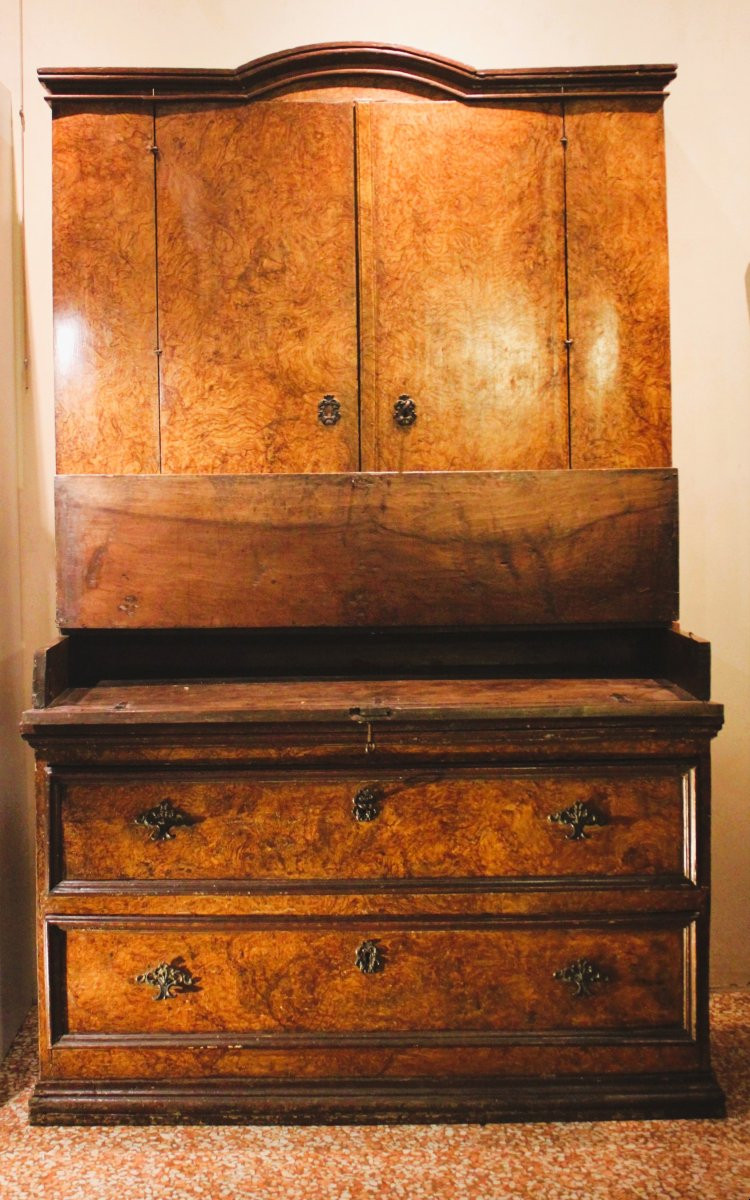 Armoire Double Corps | Peint En Ronce (xviie Siècle, émilie)-photo-5