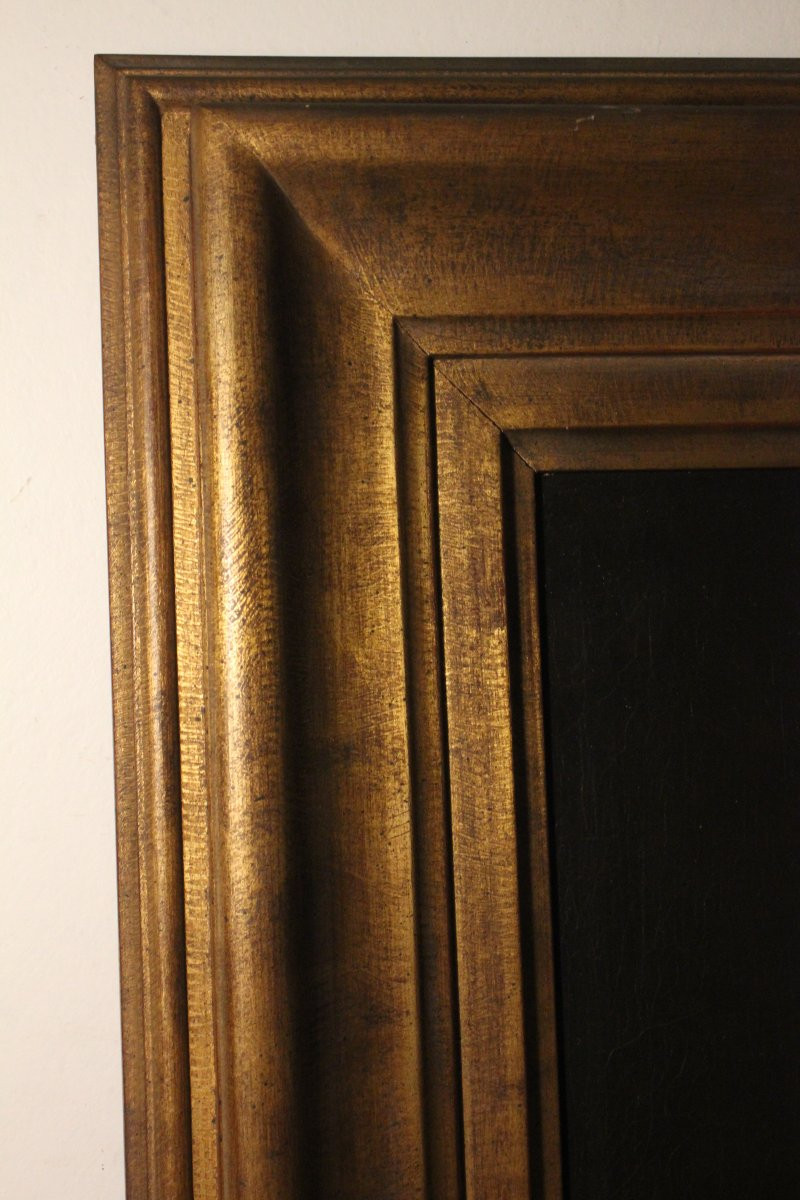 Portrait d'homme moustachu peint à l'huile sur toile, XIXe siècle. -photo-2