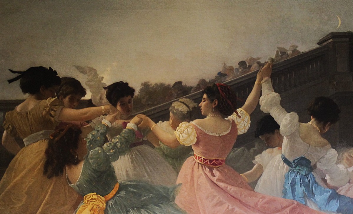 Giovanni Ponticelli Naples, 1820-1881 Dance Party At Villa Floridiana In Vomero