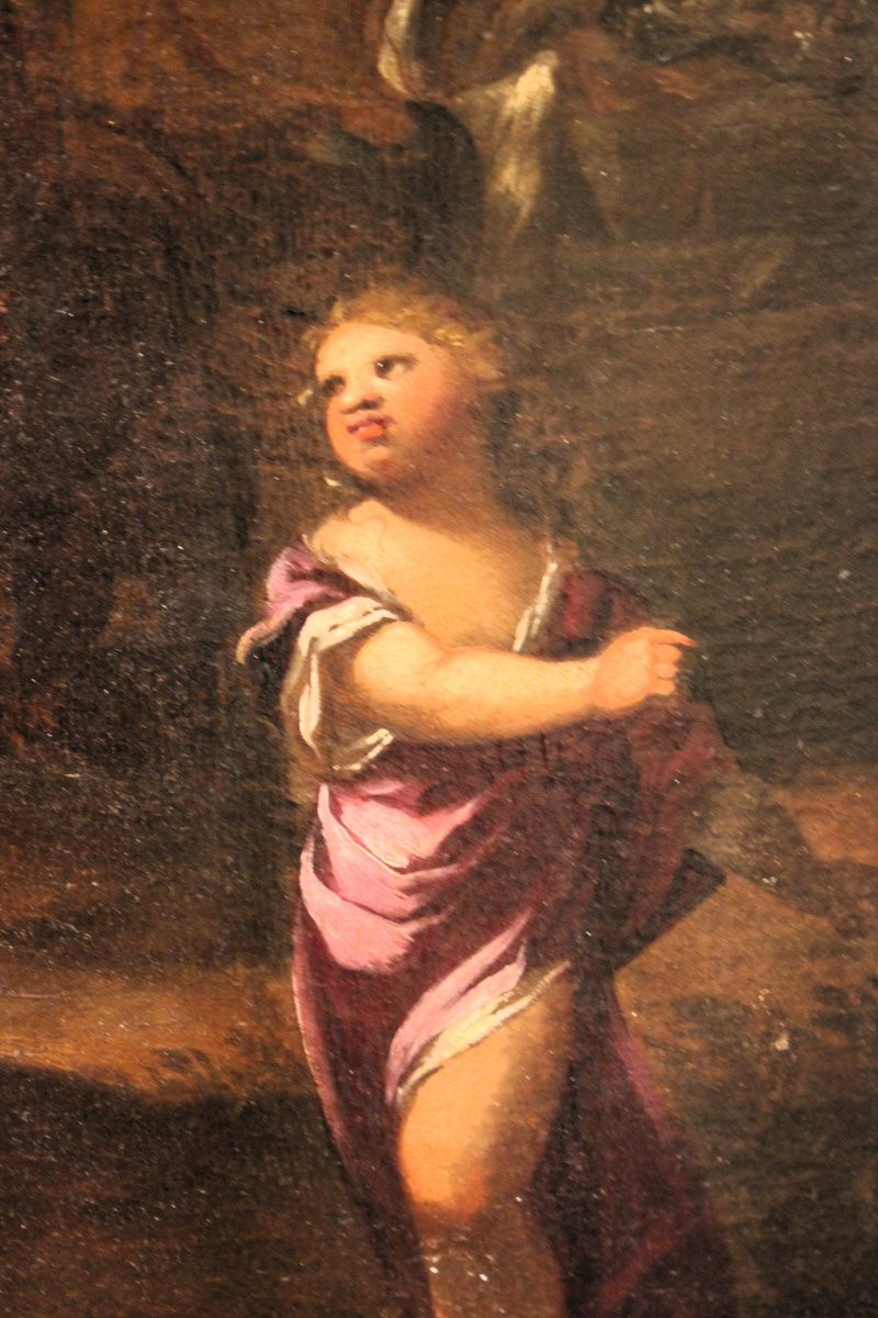  « Scène de repos, paysage avec des cavaliers », huile sur toile, post. Mola. -photo-3