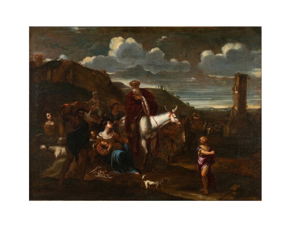  « Scène de repos, paysage avec des cavaliers », huile sur toile, post. Mola. 