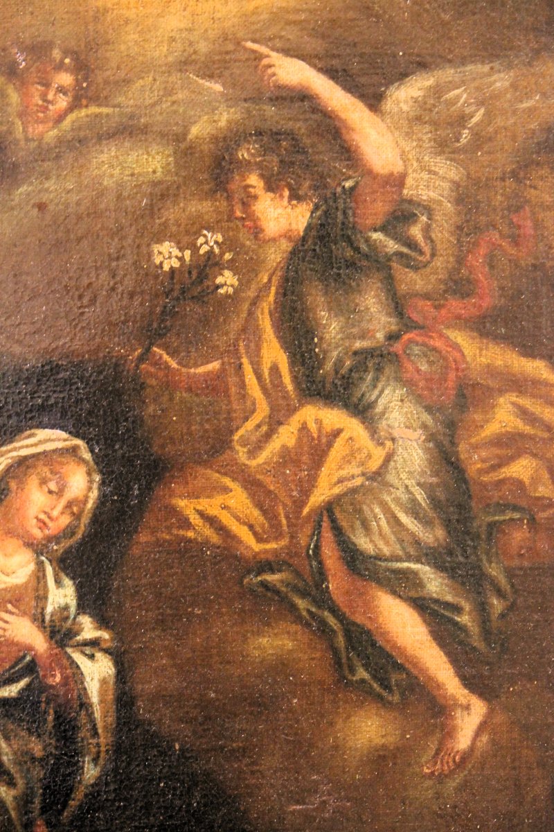 The Annunciation | Oil Painting On Canvas, 18th Century-photo-2