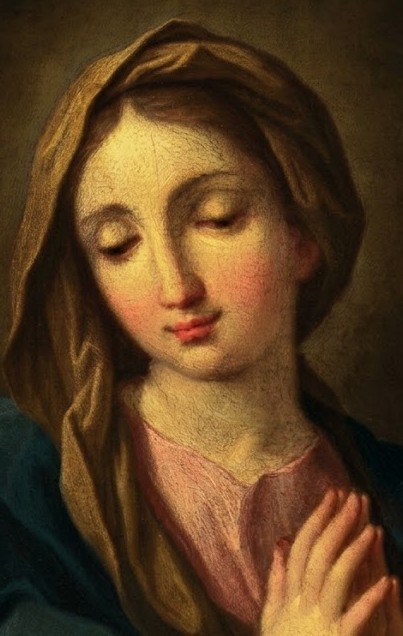 Madonna In Prayer - Oil On Copper, 18th Century-photo-4