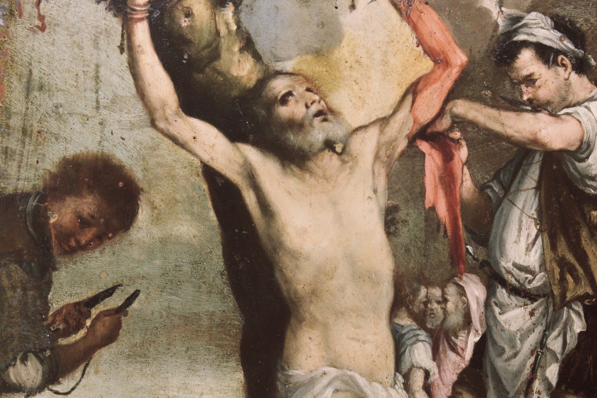 The Martyrdom Of Saint Bartholomew | Italian School, Neapolitan School, 17th Century. Oil On Panel-photo-2