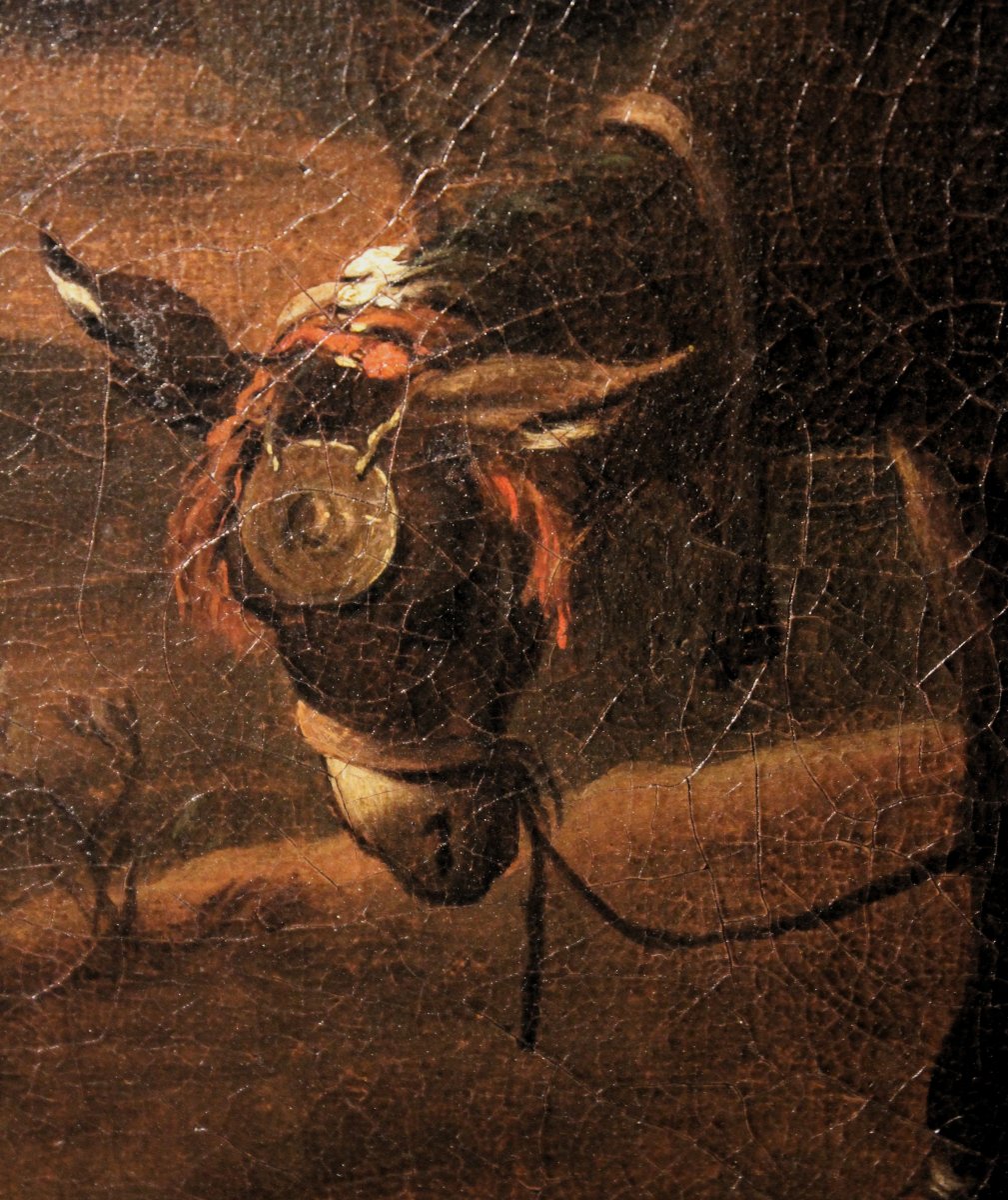 « Homme aux pieds nus devant un panier d'œufs », huile sur toile, XVIIe siècle.-photo-4