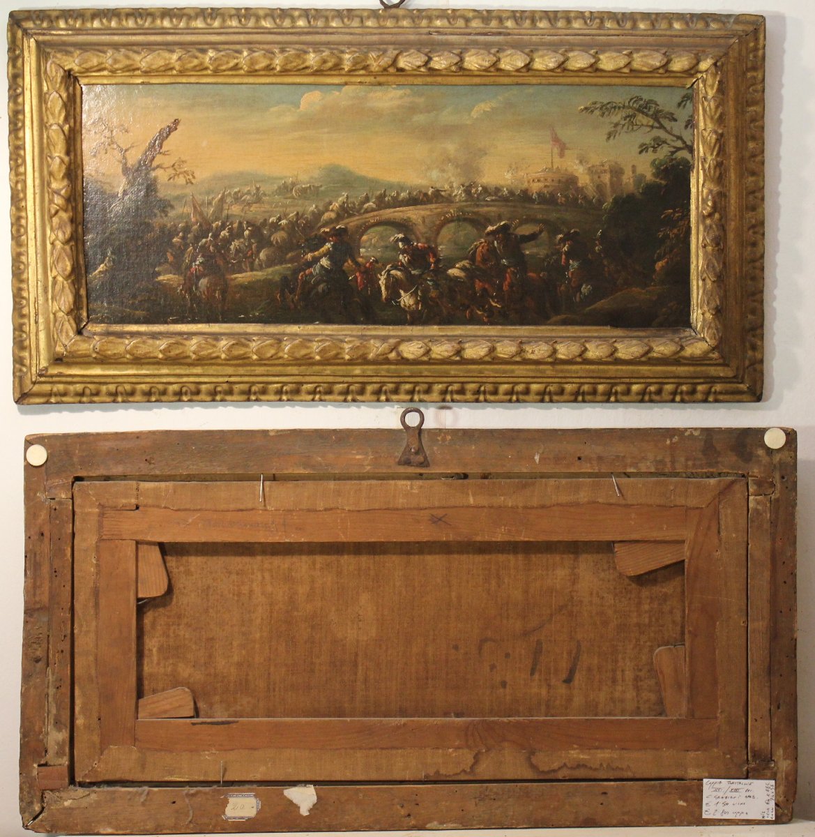 « Paire de scènes de bataille », huile sur toile, attribuée à Ciccio Graziani (Rome/Naples)-photo-5