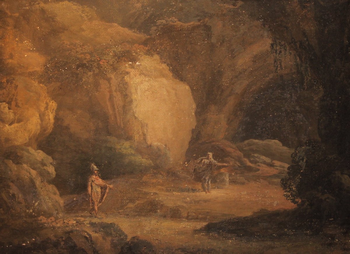 Énée et la Sibylle de Cumes, école de Bologne, début du XIXe siècle.