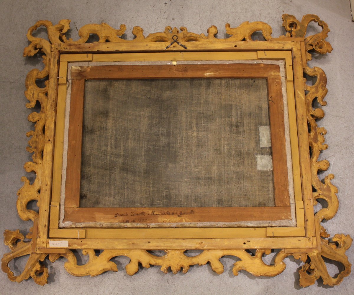 River Landscape, Tempera On Canvas, Bologna 1802, Attributed To Fancelli And Zanotti-photo-4
