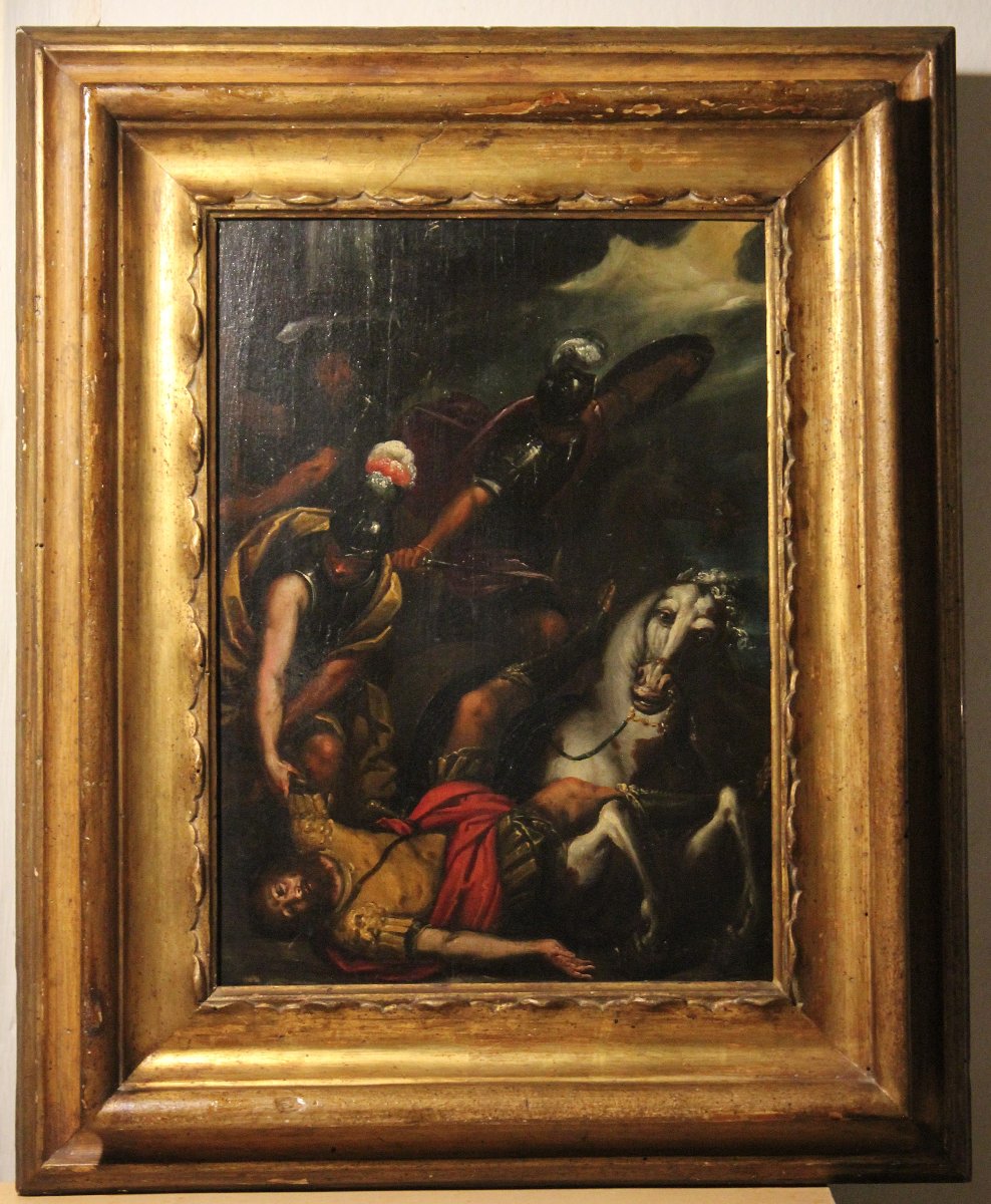 Conversion de saint Paul (Saul tombé de cheval), huile sur bois, XVIIe siècle. -photo-2