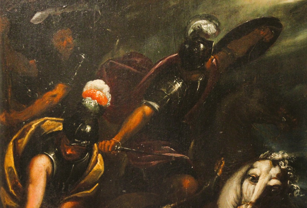 Conversion de saint Paul (Saul tombé de cheval), huile sur bois, XVIIe siècle. -photo-4