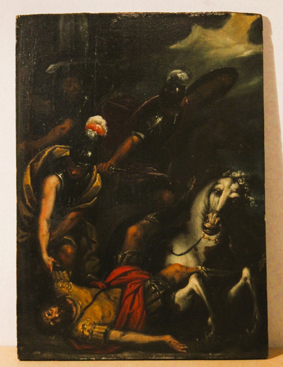 Conversion de saint Paul (Saul tombé de cheval), huile sur bois, XVIIe siècle. 
