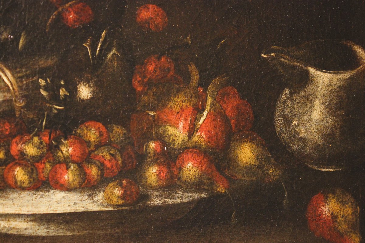 Pair Of Still Lifes With Fruit And Tableware | 17th-century Italian School, Oil On Canvas-photo-6