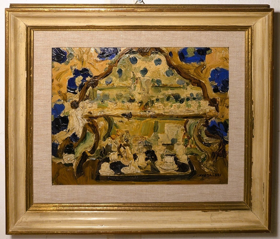 Mario Cavaglieri (rovigo, 1887 – Pavie, 1969) – Interior With Coffee Set, Ca. 1914