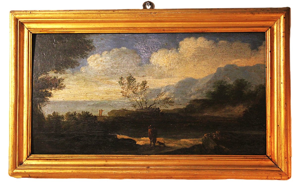 Capriccio, Oil On Panel, From The Veneto Region, 18th Century.
