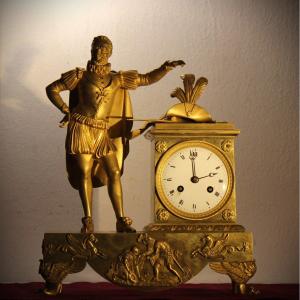 Early Empire (parisian) Table Clock Depicting Henry IV .