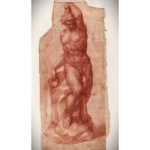 Prisoner | Slave Model Of Michelangelo's Nude Drawing In Sanguine.