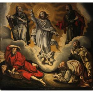   J. Van Poelenburgh | Transfiguration Du Christ Huile Cuivre 17e Siècle