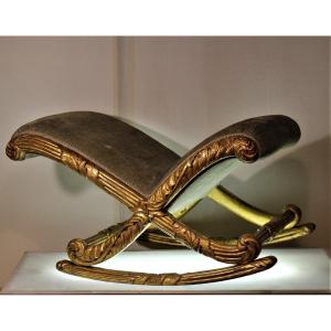 Gilded And Sculpted Rocking Footrest 