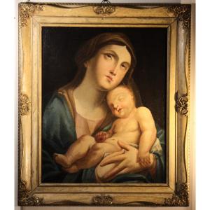 Madonna And Child With Apple, Oil Painting On Canvas