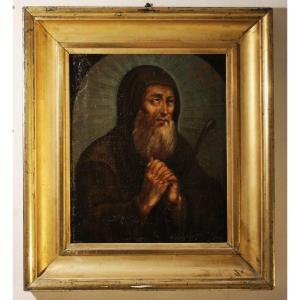      st. Francis Of Paola | Oil On Canvas 17th Century      